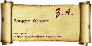 Zongor Albert névjegykártya