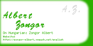 albert zongor business card